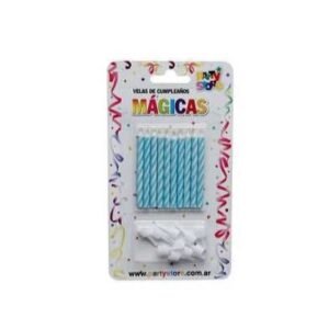 Velas Torneadas Celestes X 20 U