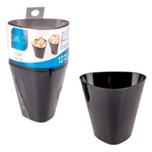 Copa Triangular Petite Darnel Plastica Negra 180 Cc. X 24 U