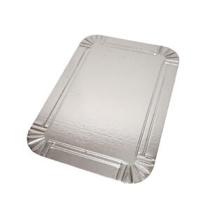Plato Bandeja Carton Plateado Ref 28 Cm X 10